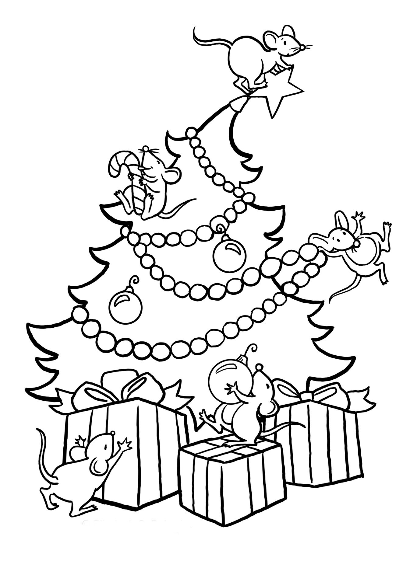 Christmas Tree Coloring Page 9